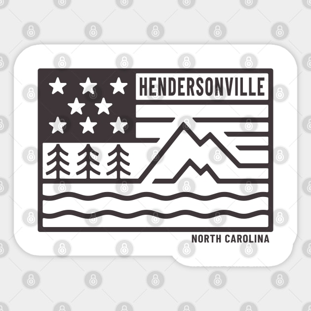 Visiting NC Mountain Cities Hendersonville, NC Flag Sticker by Contentarama